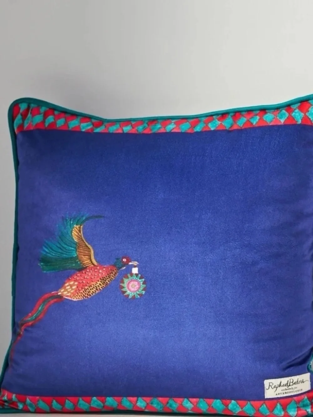 NWT Anthropologie Rapheal Balme Velvet Christmas Pillow